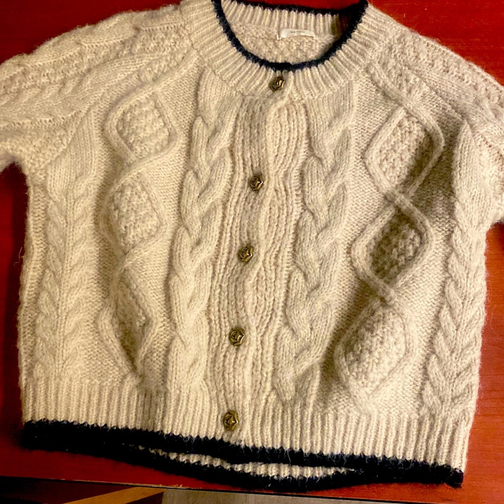 Beautiful beige with black sweater